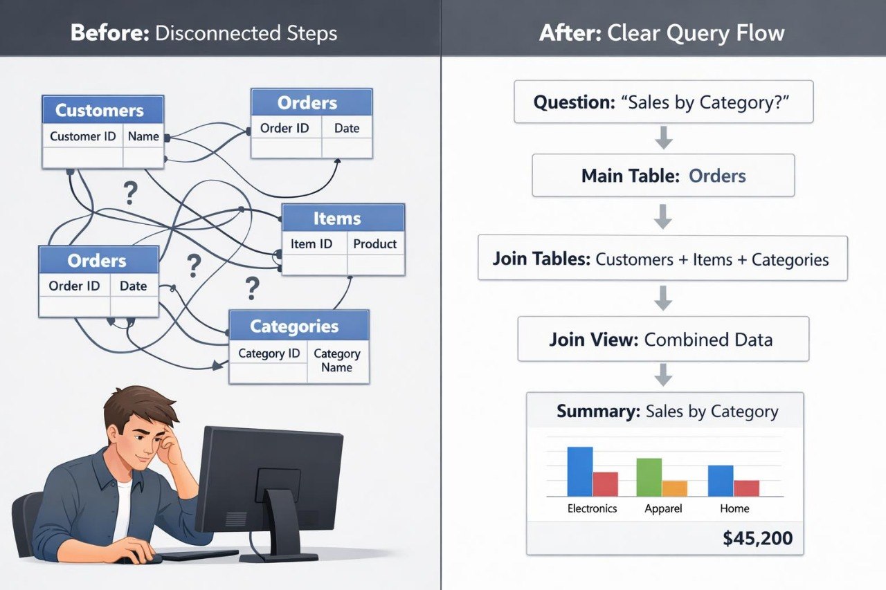 Comparison of 'Before' and 'After' design of a report layout with improved readability and clarity.