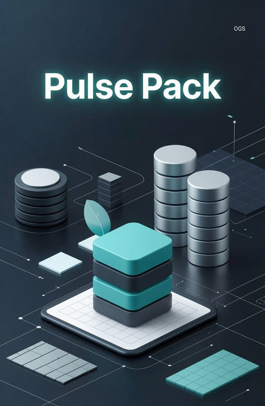 Illustration of stacked cylindrical objects on a dark background with 'Pulse Pack' text.